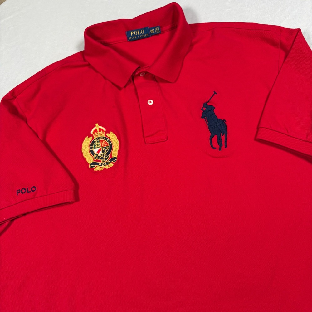 Polo Ralph Lauren Polo Shirt Mens 3XLT Red Big Pony Crest Short Sleeve Tall